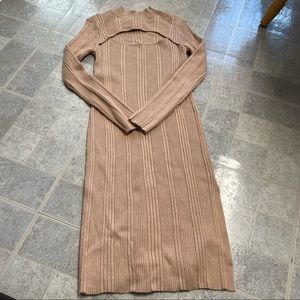 NWOT House of Harlow 1960 Mock Neck Cut Out Sweater Midi Dress